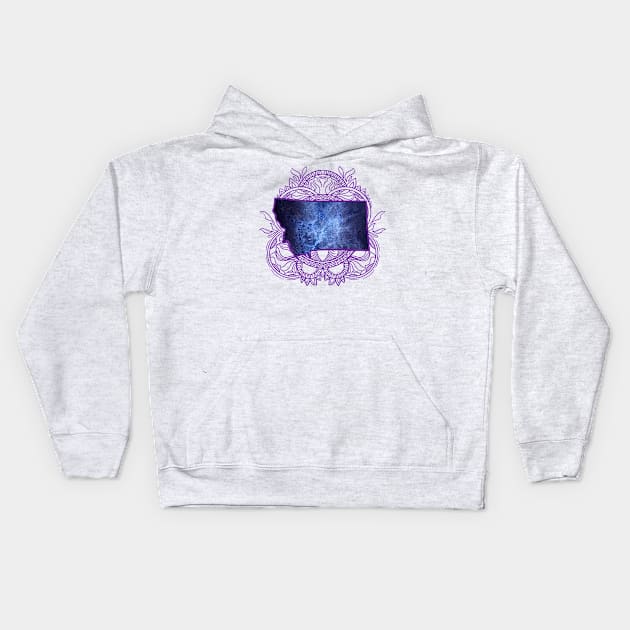 Montana Mandala Kids Hoodie by Manfish Inc.